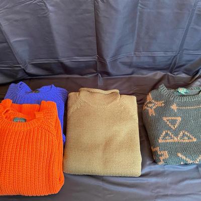 Lot of 4 J.Crew Men’s Sweaters Size Small - Wool & Cotton Mix - Rollneck & Print