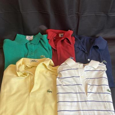 Vintage Lacoste Polo Shirt Lot of 5 - Chemise/Izod Era - Assorted Colors & Stripes