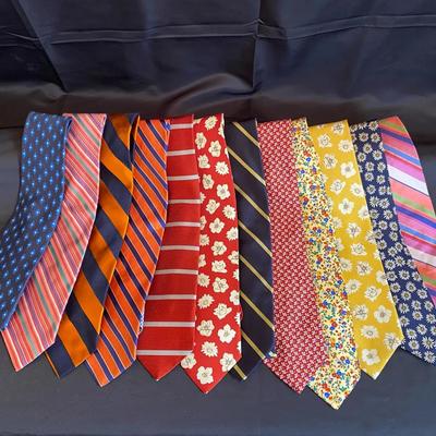Lot of 12 Men’s Designer Ties | Silk & Luxury Patterns | Stripes, Florals, Geometric