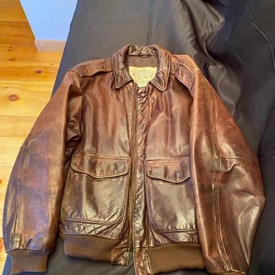 Vintage Banana Republic Leather Flight Jacket A-2 Bomber – Brown – Medium