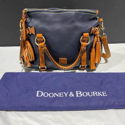 Dooney & Bourke Sorrento Satchel Bag In Navy & Brown