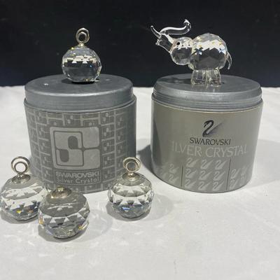Swarovski Silver Crystal (32% Lead Crystal) Ornaments & Elephant