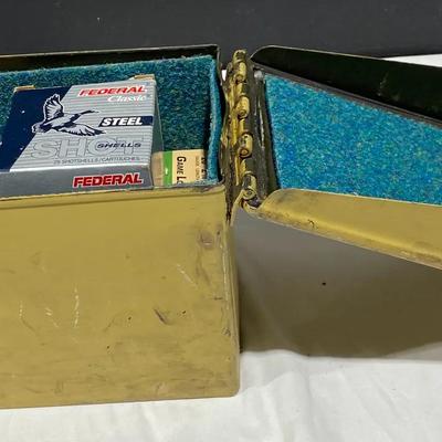 20 Gauge Shotgun Ammo In Metal Ammunition Can