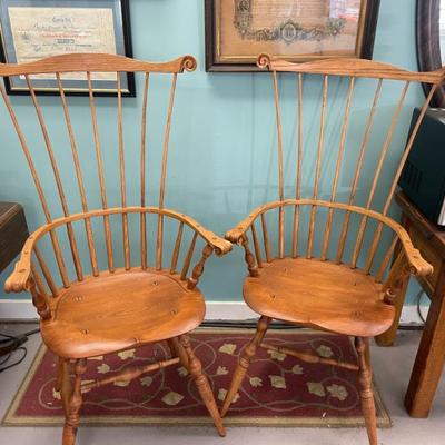 Amish Built High Back Windsor Chairs
