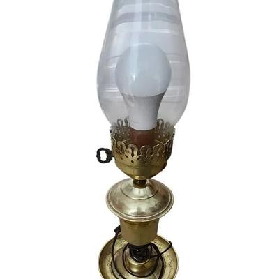 Vintage Brass Hurricane Lamp