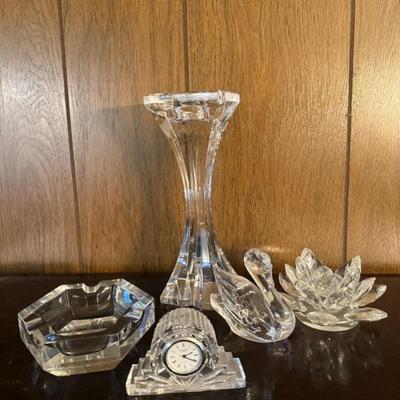 Miniature Waterford Clock and Other Fine Glass Collectibles