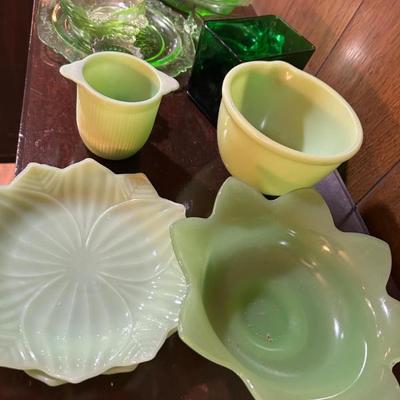 Vintage Early & Mid‑Century Pressed Glass - Jadeite, Uranium More