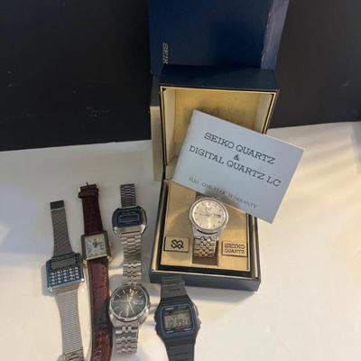 Assorted Vintage Watches — Seiko Quartz & Digital LC, Delphi & Casio