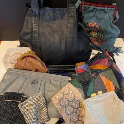 Vintage Leather and Beaded Ladies Handbags - Hobo, Clutch, Flapper