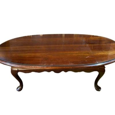 Mersman Oval Coffee Table with Glass Top