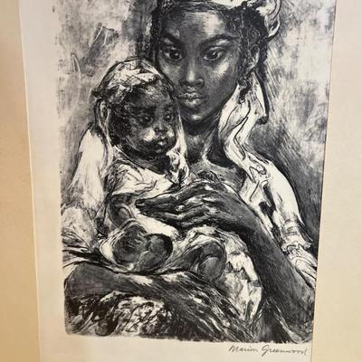 Stunning Marion Greenwood Signed Lithograph—Mother & Child (Unframed)
