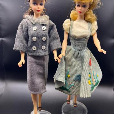 Two 1958 Mattel Ponytail Barbie Dolls