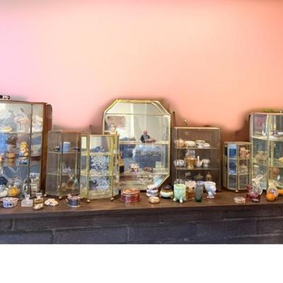 Several Glass Display Cases with Assorted Miniatures