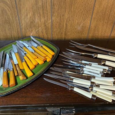 Vintage Bakelite‑Handled Knives - Mixed Butter & Table