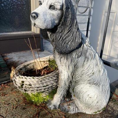 Heavy Cement Cocker Spaniel Garden Sculpture