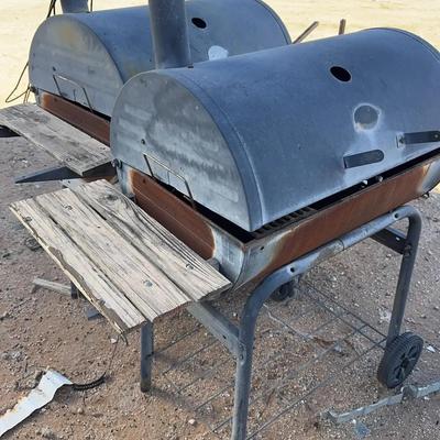 2 Large Outdoor BBQ Grills - Barrel Style Cooking