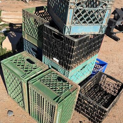 Large Stack of Milk Storage Crates - Various Colors & Sizes