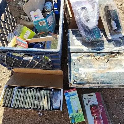 Kitchen & Household Variety - Light Bulbs, Door Hinges, Aluminum Pot & Basket, & More