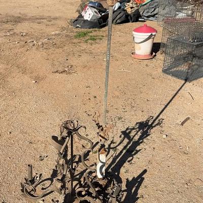 2 Tall Metal Lamps - Decorative Art / Chandlier Style