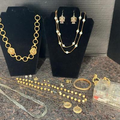 Assorted Costume Jewelry - Necklaces, Earrings, Pins, Pendants & Jewelry Making Kit