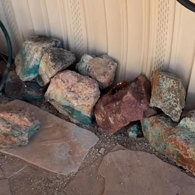 Collection of Shattuckite - Large Yard Rocks, Blue Hues - Decorative Art Gemstones