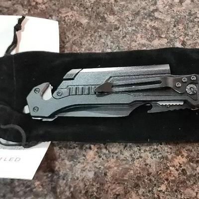 NEW! Fanfoobi Pocket 4" Knife - Engraved, Lightweight, Black Velvet With Bag