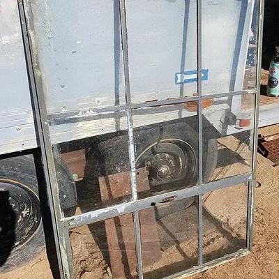 Vintage Metal Frame Window - Opening On Bottom 