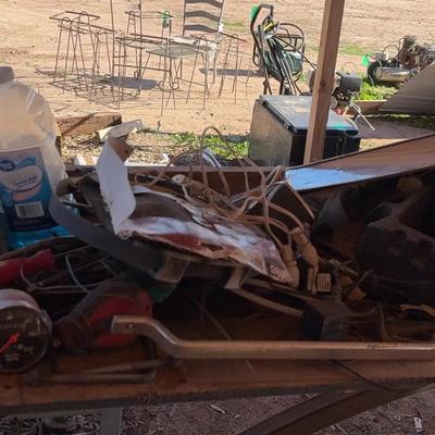 Whole Shelf of Everything! Hand Tools, Speedometer, Hard Hat & Other Shop Auto Misc