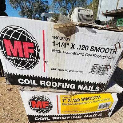 2 Boxes of MF Coil Roofing Nails - 1" X .120 Smooth