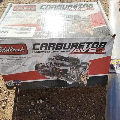 Edelbrock Carburetor AVS2 #1906 & Speedway Radiator Support Rods - NEW in Box