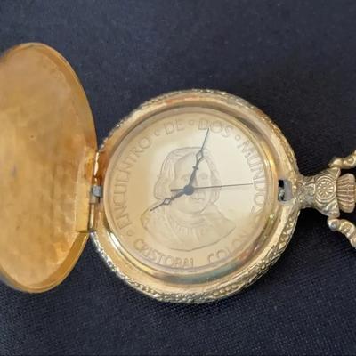 Christopher Columbus Pocket Watch - 500th Anniversary of 1942 Voyage