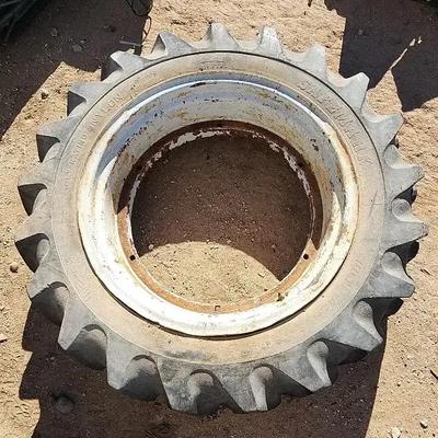 Extra Large Safemark Tire & White Rim - Nylon, 11.2-28 On 10" Rim