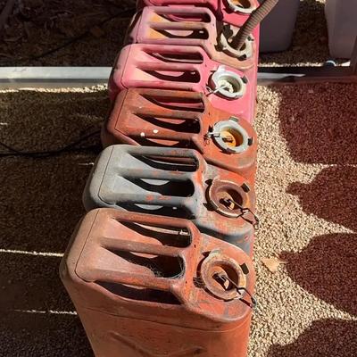 Let's Go! 6 Assorted Vintage Metal Gas Cans