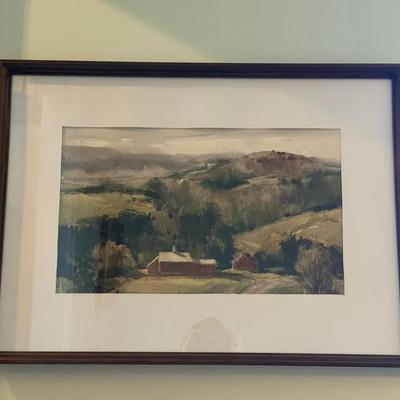 Original Art Signed Watercolor- Country Scene 