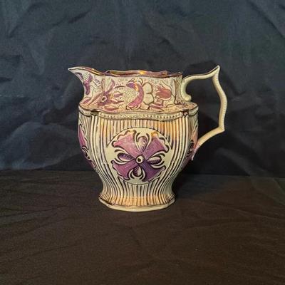 Georgian Sunderland Pink Lustre Pitcher c. 1820s 