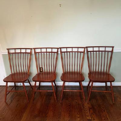 Set of 4 Custom Made Artisan Wooden Chairs 