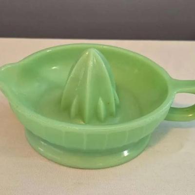 Vintage Green Jadeite Glass Juicer
