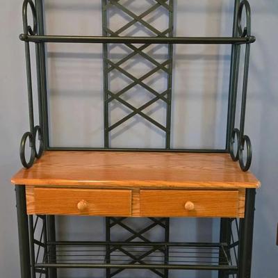 Metal & Wood Tall Bakers Rack
