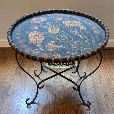 Hand Woven & Painted Tray Top Table