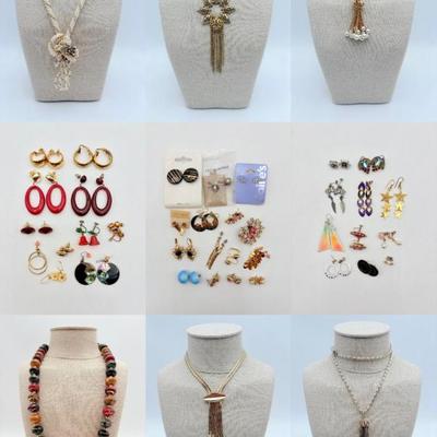 Mom's Jewelry Box - Vintage & Not - Sparkly Necklaces & Earrings!