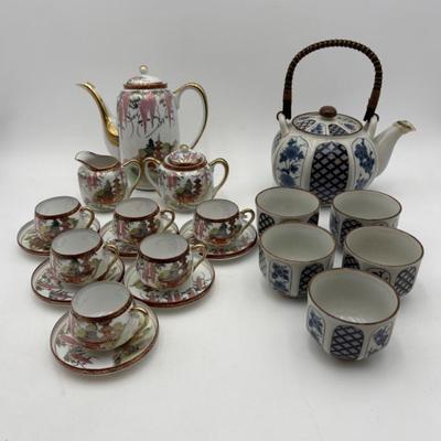 2 Asian Teas Sets in Contrasting Styles