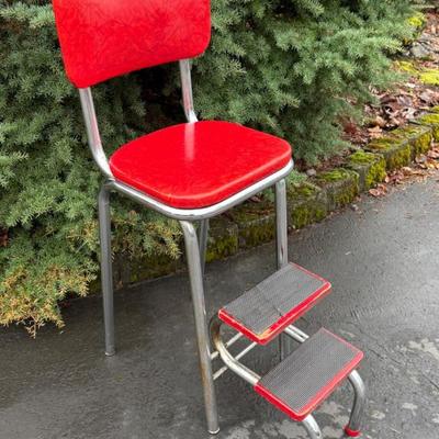 MCM Red Step-Chair/Stool