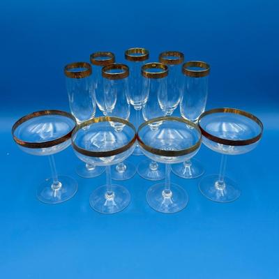 Lenox “Autumn” Crystal Champagne Flutes/Coupes