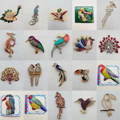 Flock of Birds - Vintage & Not - Sparkly Costume Jewelry!