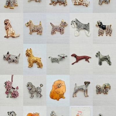 Pack of Dogs - Vintage & Not - Sparkly Costume Jewelry Pins!