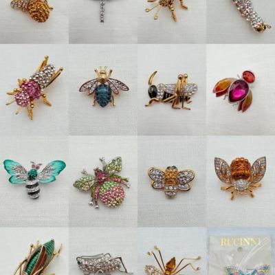 Swarm of Insects - Vintage & Not - Sparkly Costume Jewelry!