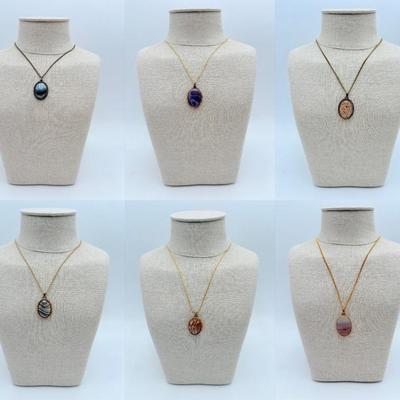 Oval Pendant Necklaces - Vintage & Not - Diverse Materials!