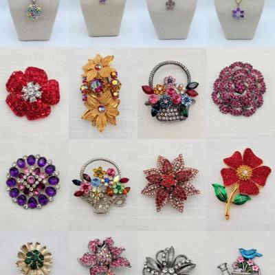Floral Bouquet - Vintage & Not - Sparkly Costume Jewelry!