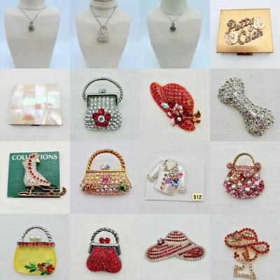 What to Wear? Vintage & Not - Sparkly Costume Jewelry/Compacts