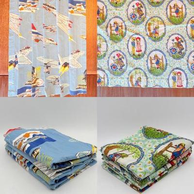 Vintage Draperies - Holly Hobbie & Fighter Jets